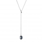 Colier perla naturala neagra si argint DiAmanti SK21251N-B-G